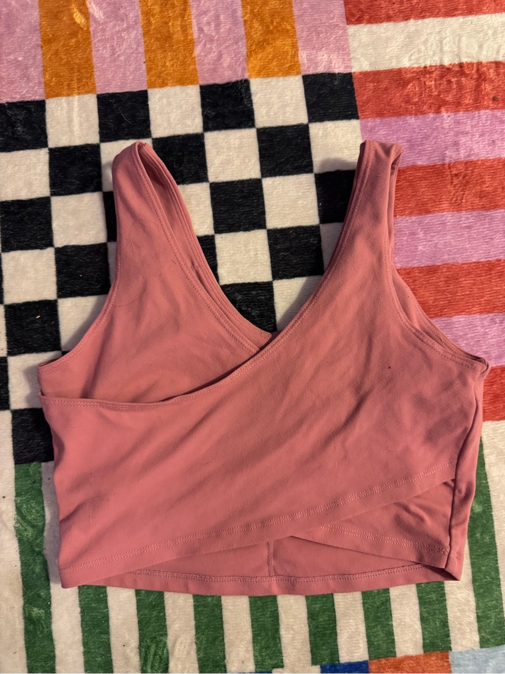 Women's Rose Pink Cross-Front Tank Top